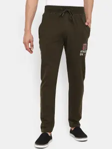 V-Mart Men Olive Green Regular Fit Solid Track Pants