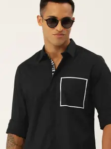FOREVER 21 Men Black Solid Casual Shirt