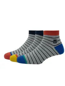 Allen Solly Men Pack Of 3 Striped Ankle Length Socks