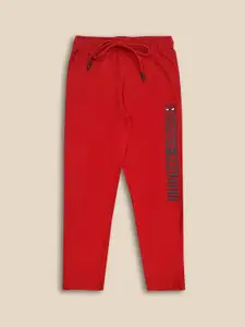 Kids Ville Boys Red Spiderman Printed Cotton Lounge Pants