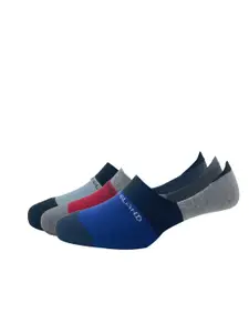 Peter England Men Pack Of 3  Blue & Red Colour-Blocked Shoe Liners