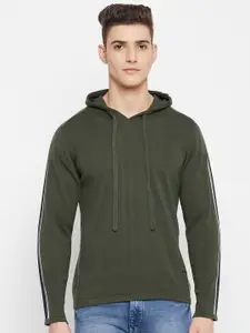 Duke Men Green & White Solid Pullover