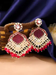 VIRAASI Red Contemporary Drop Earrings