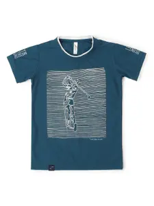 earth conscious Boys Blue Graphic Printed T-shirt