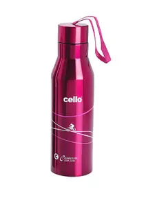 Cello Pink Printed Stainless Steel Water Bottle 900ml