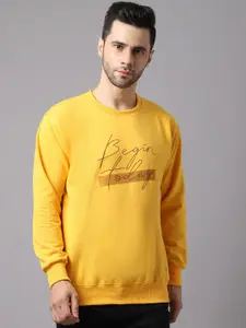 VIMAL JONNEY Men Yellow Printed Sweatshirt