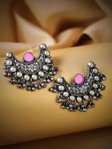 Rubans Silver-Plated Contemporary Studs Earrings