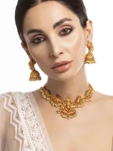 Rubans South Gheru Polished Necklace Set With Devine Ganesha Motif