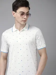 Park Avenue Men Printed Polo Collar Pure Cotton Slim Fit T-shirt