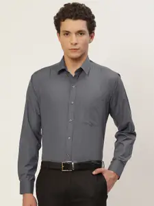 English Navy Men Grey Slim Fit Formal Shirt