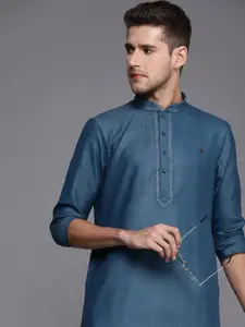Manyavar Men Blue Kurta with Churidar