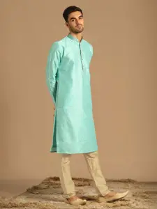 Manyavar Men Mandarin Collar Kurta With Churidar