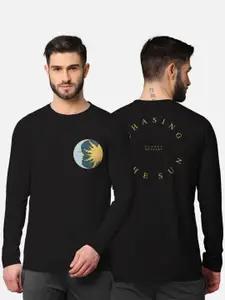 BULLMER Men Black Typography Printed T-shirt