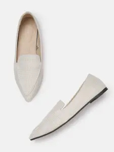 Van Heusen Woman Beige Checked Pointed Toe Loafers