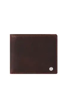 Eske Men Brown Leather Two Fold Wallet