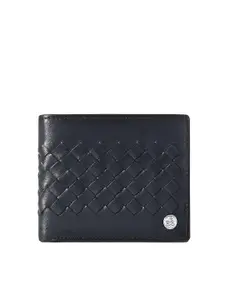 Eske Men Textured Leather Two Fold Wallet