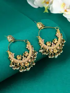 Yellow Chimes Gold-Plated Contemporary Chandbalis Earrings