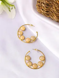 Yellow Chimes Gold-Plated Contemporary Half Hoop Earrings
