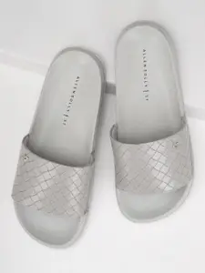 Allen Solly Woman Women Grey Self Design Sliders