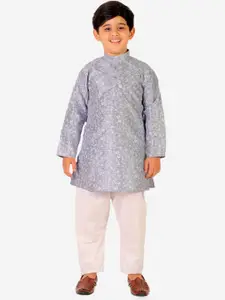 Pro-Ethic STYLE DEVELOPER Boys Floral Printed Kurta with Pyjamas