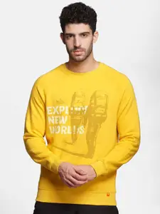 Wildcraft Men Mustard Printed Cotton Sweatshirt
