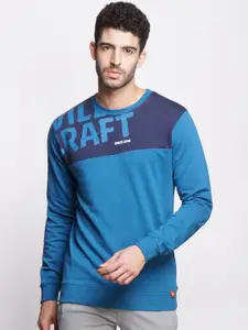 Wildcraft Men Blue Cotton Printed Sweatshirt