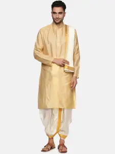 Sethukrishna Men Kurta with Dhoti Pant Angavastram Set