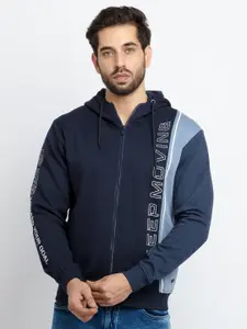 Status Quo Men Navy Blue Printed Cotton Sweatshirt