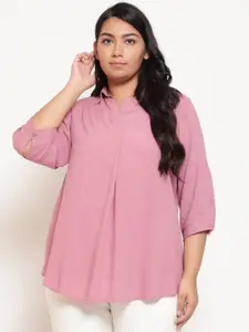 Amydus Plus Size Women Pink Shirt Style Top