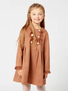 One Friday Girl Brown  A-Line Dress