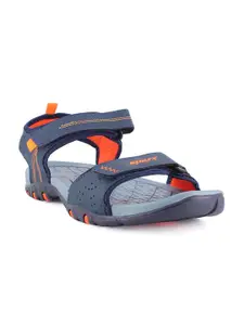 Sparx Men Navy Blue & Orange Coloured Solid Sports Sandals
