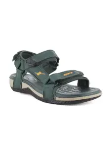 Sparx Men Green & Gold Coloured Solid Sports Sandals