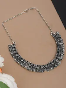 Silvermerc Designs Women Silver-Toned Brass Silver-Plated Choker Necklace
