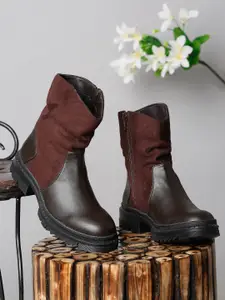 Bruno Manetti Women Brown Solid Leather Ankle Boots