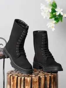 Bruno Manetti Women Black Solid Heeled Winter Boots