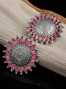 PANASH Circular German Silver Studs Earrings