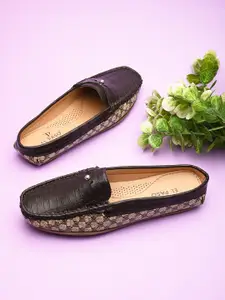 El Paso Women Printed Leather Loafers