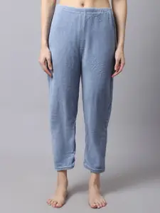 TAG 7 Women Blue Solid Lounge Pants