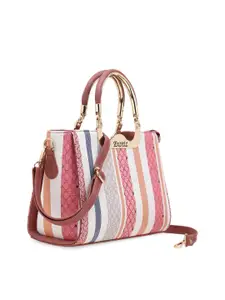 Exotic Pink Printed PU Oversized Structured Satchel
