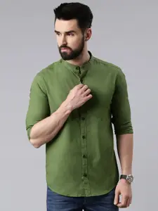 Kryptic Men Olive Green Smart Cotton Casual Shirt