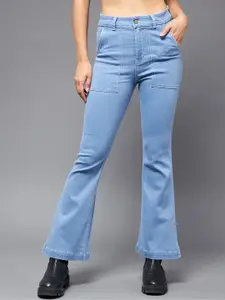 Miss Chase Women Blue Bootcut High-Rise Jeans