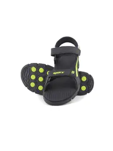 Sparx Boys Black & Green Patterned Sports Sandals