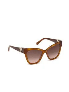 SWAROVSKI Women Brown Sunglasses SK0157 55 52G-Brown