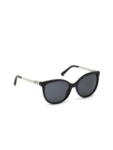 SWAROVSKI Women Grey Sunglasses SK0155 55 01C-Smoke