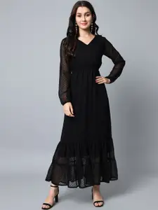 HELLO DESIGN Black Georgette Maxi Dress
