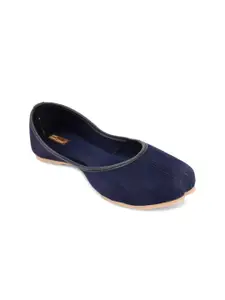 DESI COLOUR Blue Ethnic Mojaris Flats