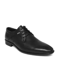Zoom Shoes Men Black Textured Formal Derbys