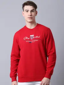 Rodamo Men Red Printed Sweatshirt