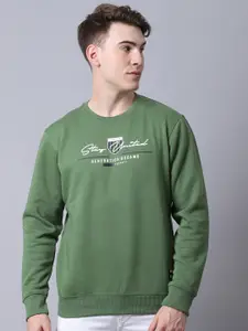 Rodamo Men Olive Green Printed Sweatshirt