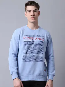 Rodamo Men Blue Printed Sweatshirt